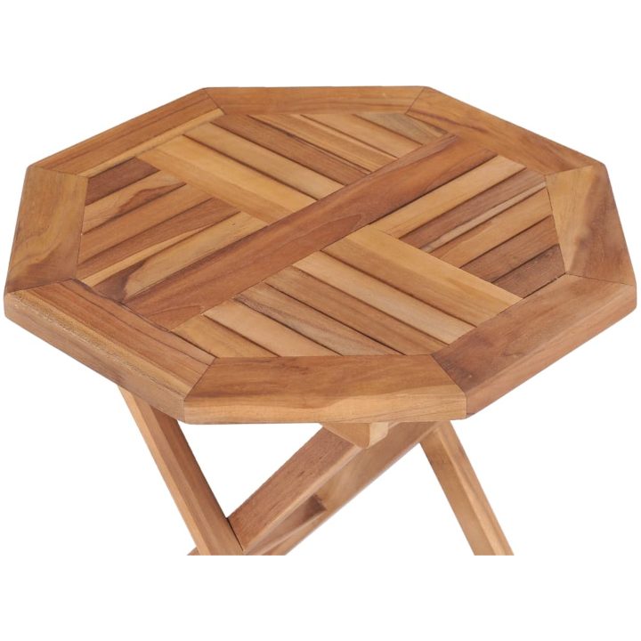 Hopfällbart trädgårdsbord 45x45x45 cm massiv teak vidaXL – bild 5