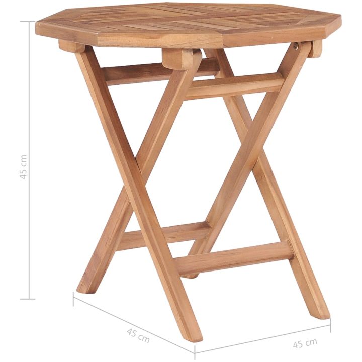 Hopfällbart trädgårdsbord 45x45x45 cm massiv teak vidaXL – bild 7