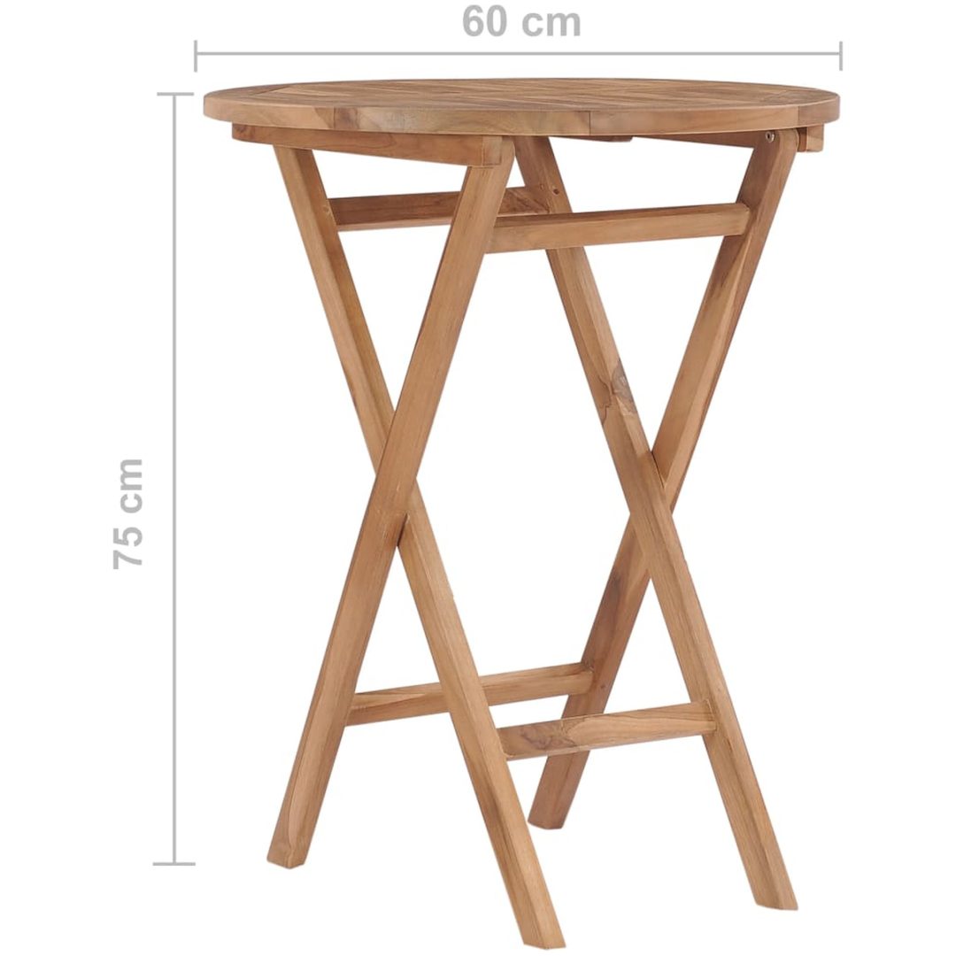Hopfällbart trädgårdsbord 60 cm massivt teakträ vidaXL – bild 7