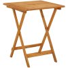 Hopfällbart trädgårdsbord 60x60x75 cm massivt akaciaträ vidaXL – miniatyr 2