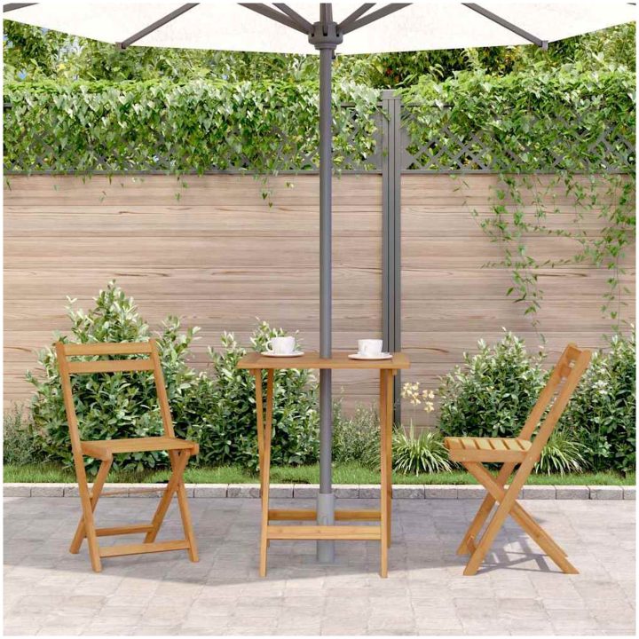 Hopfällbart trädgårdsbord 60x60x75 cm massivt akaciaträ vidaXL – bild 3