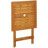 Hopfällbart trädgårdsbord 60x60x75 cm massivt akaciaträ vidaXL – miniatyr 6