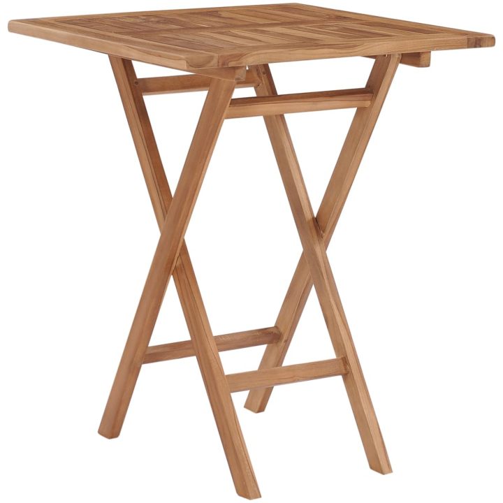 Hopfällbart trädgårdsbord 60x60x75 cm massivt teakträ vidaXL – bild 3