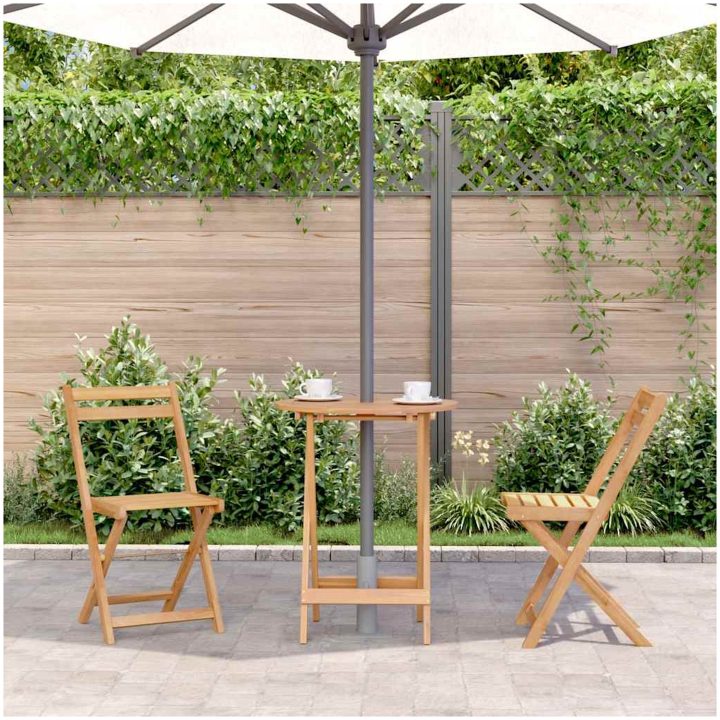 Hopfällbart trädgårdsbord 60x75 cm massivt akaciaträ vidaXL – bild 3