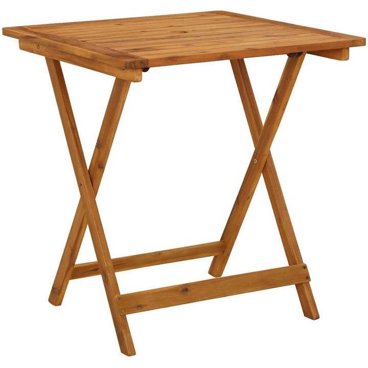 Hopfällbart trädgårdsbord 70x70x75 cm massivt akaciaträ vidaXL – bild 2