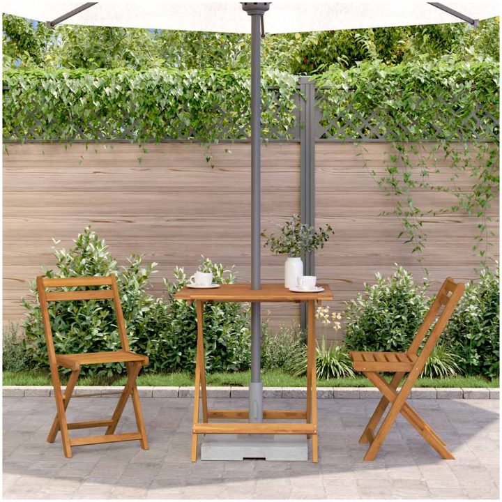 Hopfällbart trädgårdsbord 70x70x75 cm massivt akaciaträ vidaXL – bild 3