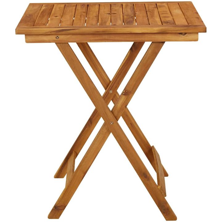 Hopfällbart trädgårdsbord 70x70x75 cm massivt akaciaträ vidaXL – bild 5