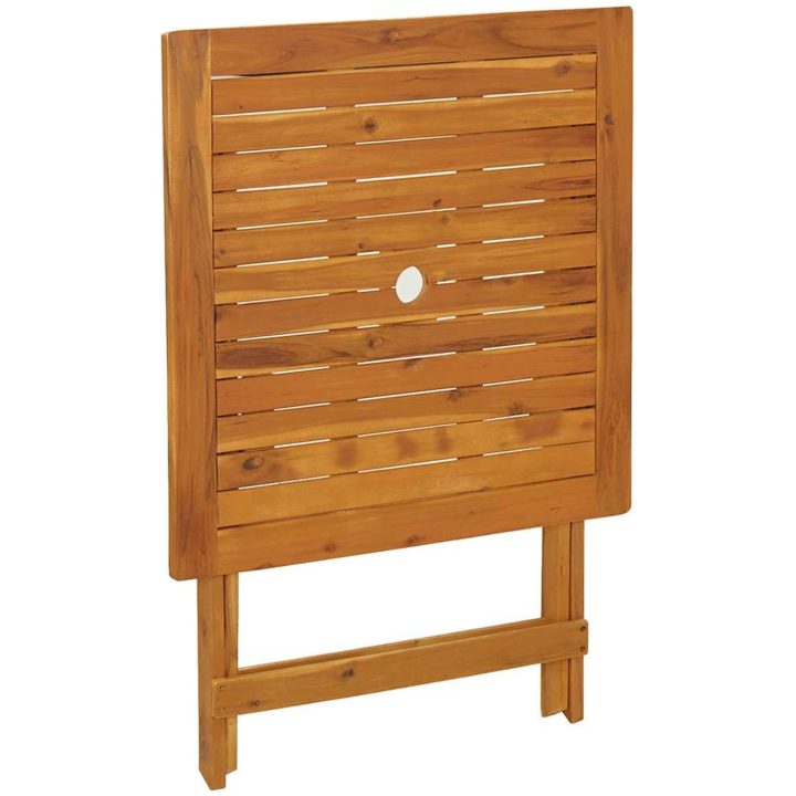 Hopfällbart trädgårdsbord 70x70x75 cm massivt akaciaträ vidaXL – bild 7