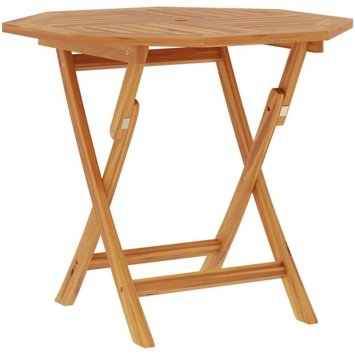 Hopfällbart trädgårdsbord 85x85x76 cm massiv teak vidaXL – bild 2