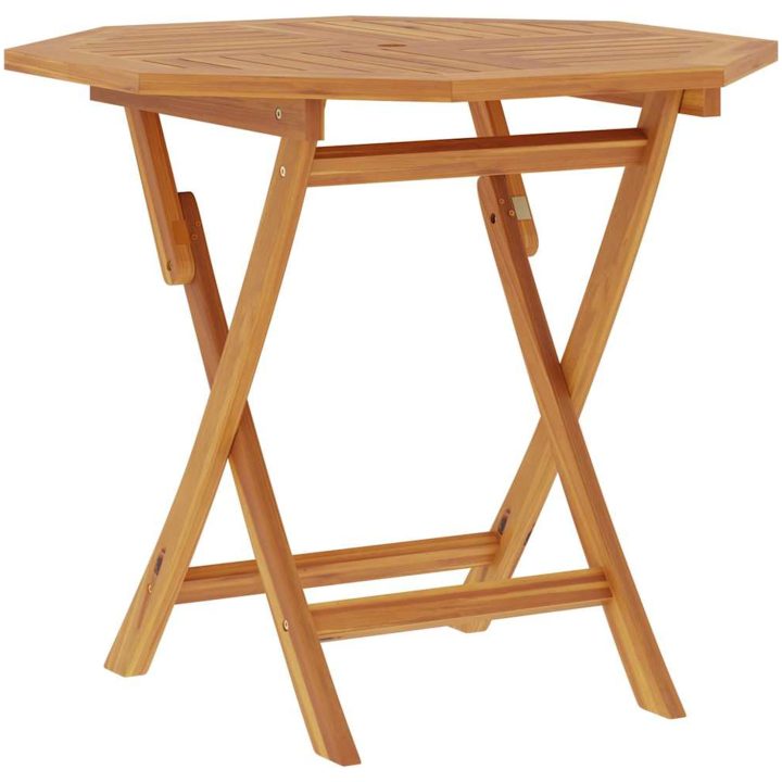 Hopfällbart trädgårdsbord 85x85x76 cm massiv teak vidaXL – bild 5