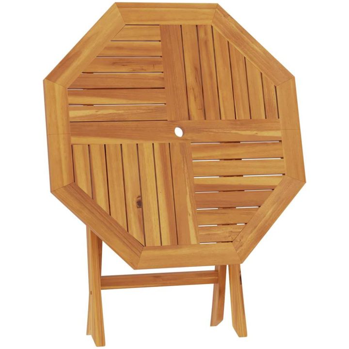 Hopfällbart trädgårdsbord 85x85x76 cm massiv teak vidaXL – bild 6