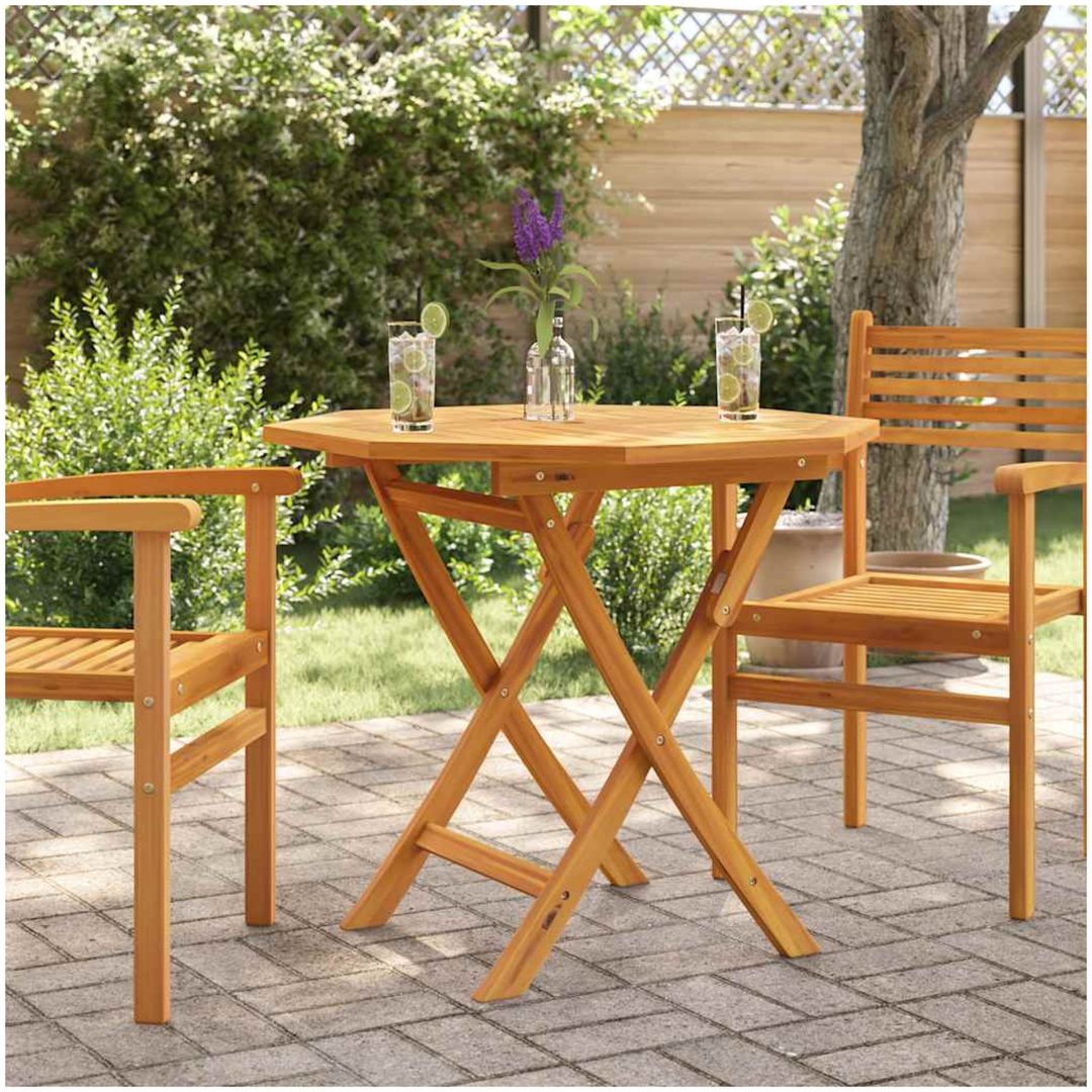Hopfällbart trädgårdsbord 85x85x76 cm massiv teak vidaXL
