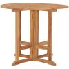 Hopfällbart trädgårdsbord ⌀90x75 cm massiv teak vidaXL – miniatyr 3