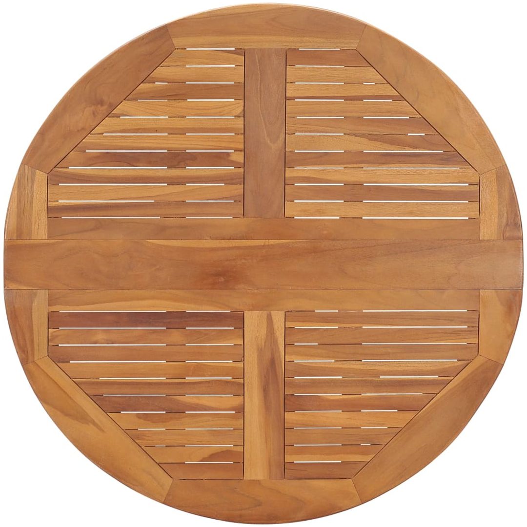 Hopfällbart trädgårdsbord ⌀90x75 cm massiv teak vidaXL – bild 4
