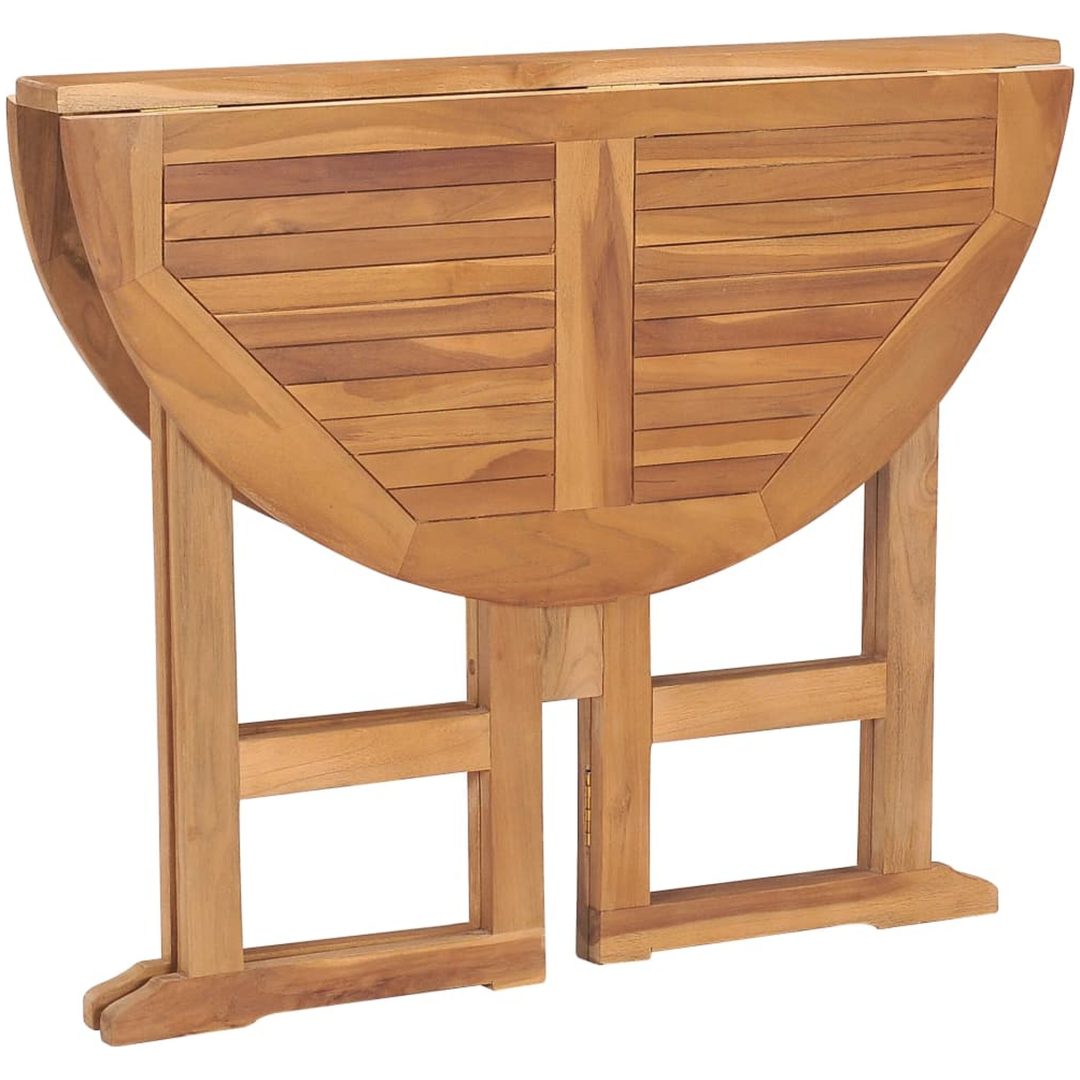 Hopfällbart trädgårdsbord ⌀90x75 cm massiv teak vidaXL – bild 5