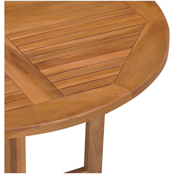 Hopfällbart trädgårdsbord ⌀90x75 cm massiv teak vidaXL – bild 6