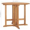 Hopfällbart trädgårdsbord ⌀90x75 cm massiv teak vidaXL – miniatyr 7
