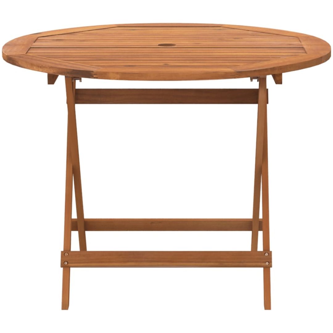 Hopfällbart trädgårdsbord ⌀90x75 cm massivt akaciaträ vidaXL – bild 3