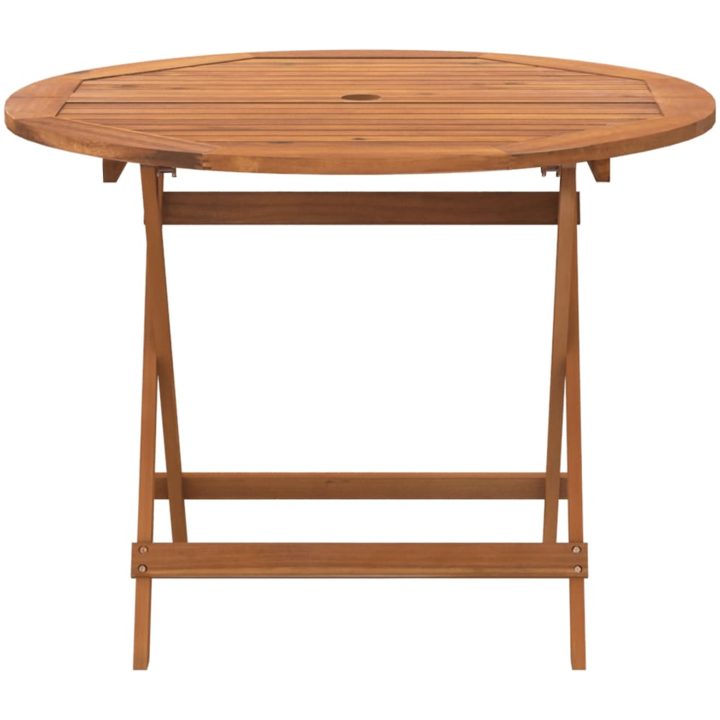 Hopfällbart trädgårdsbord ⌀90x75 cm massivt akaciaträ vidaXL – bild 3