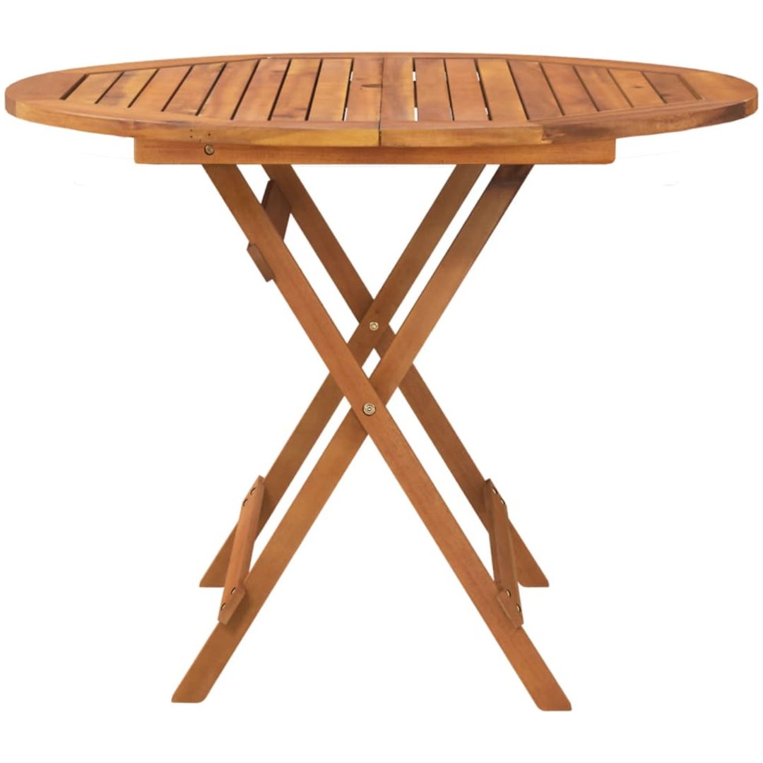 Hopfällbart trädgårdsbord ⌀90x75 cm massivt akaciaträ vidaXL – bild 4