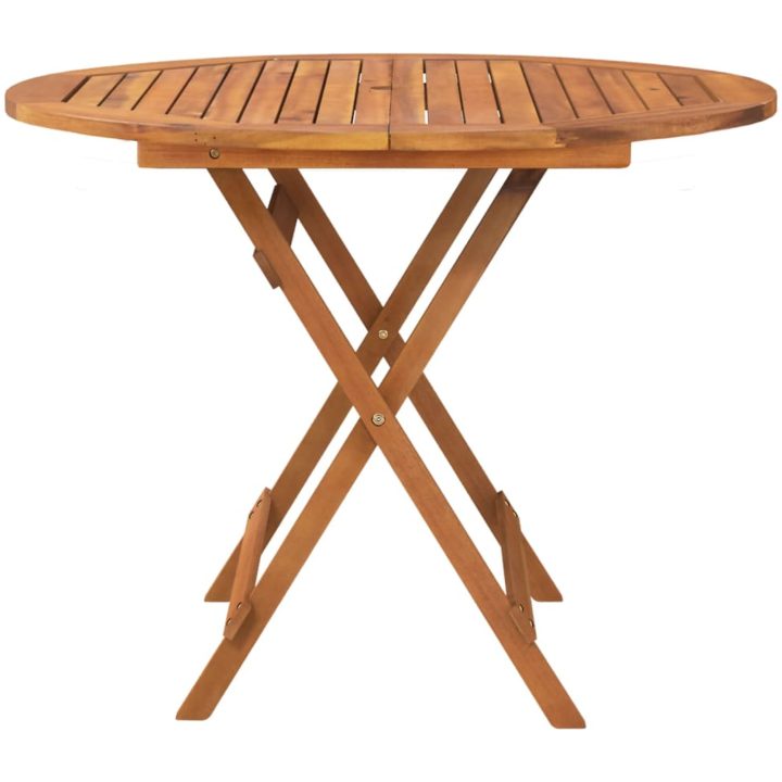 Hopfällbart trädgårdsbord ⌀90x75 cm massivt akaciaträ vidaXL – bild 4