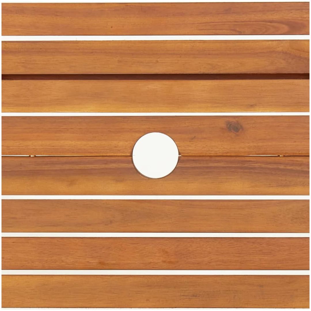 Hopfällbart trädgårdsbord ⌀90x75 cm massivt akaciaträ vidaXL – bild 5