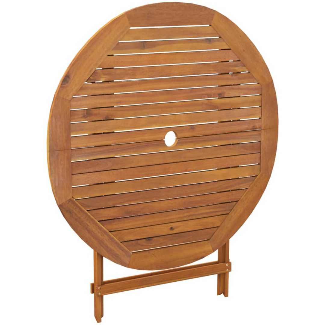 Hopfällbart trädgårdsbord ⌀90x75 cm massivt akaciaträ vidaXL – bild 6