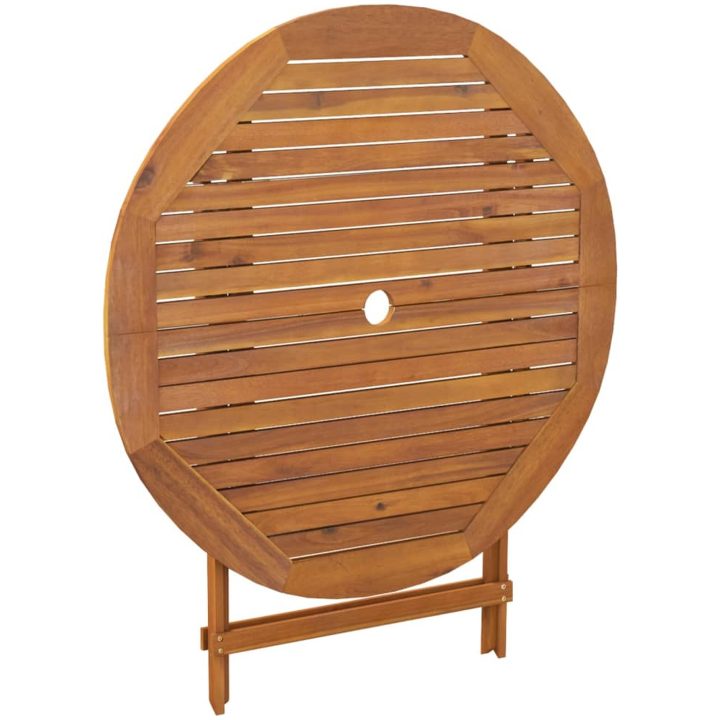 Hopfällbart trädgårdsbord ⌀90x75 cm massivt akaciaträ vidaXL – bild 6