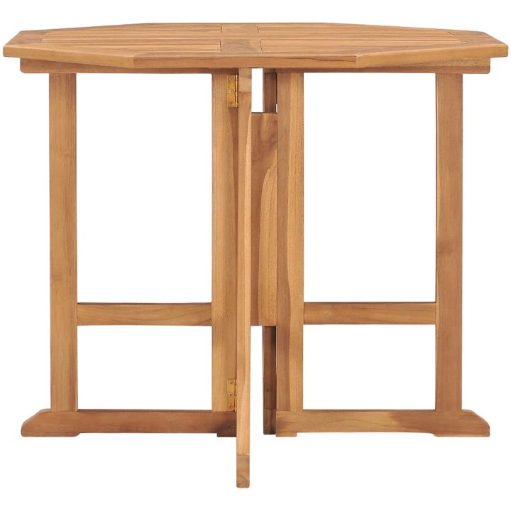 Hopfällbart trädgårdsbord 90x90x75 cm massiv teak vidaXL – bild 2