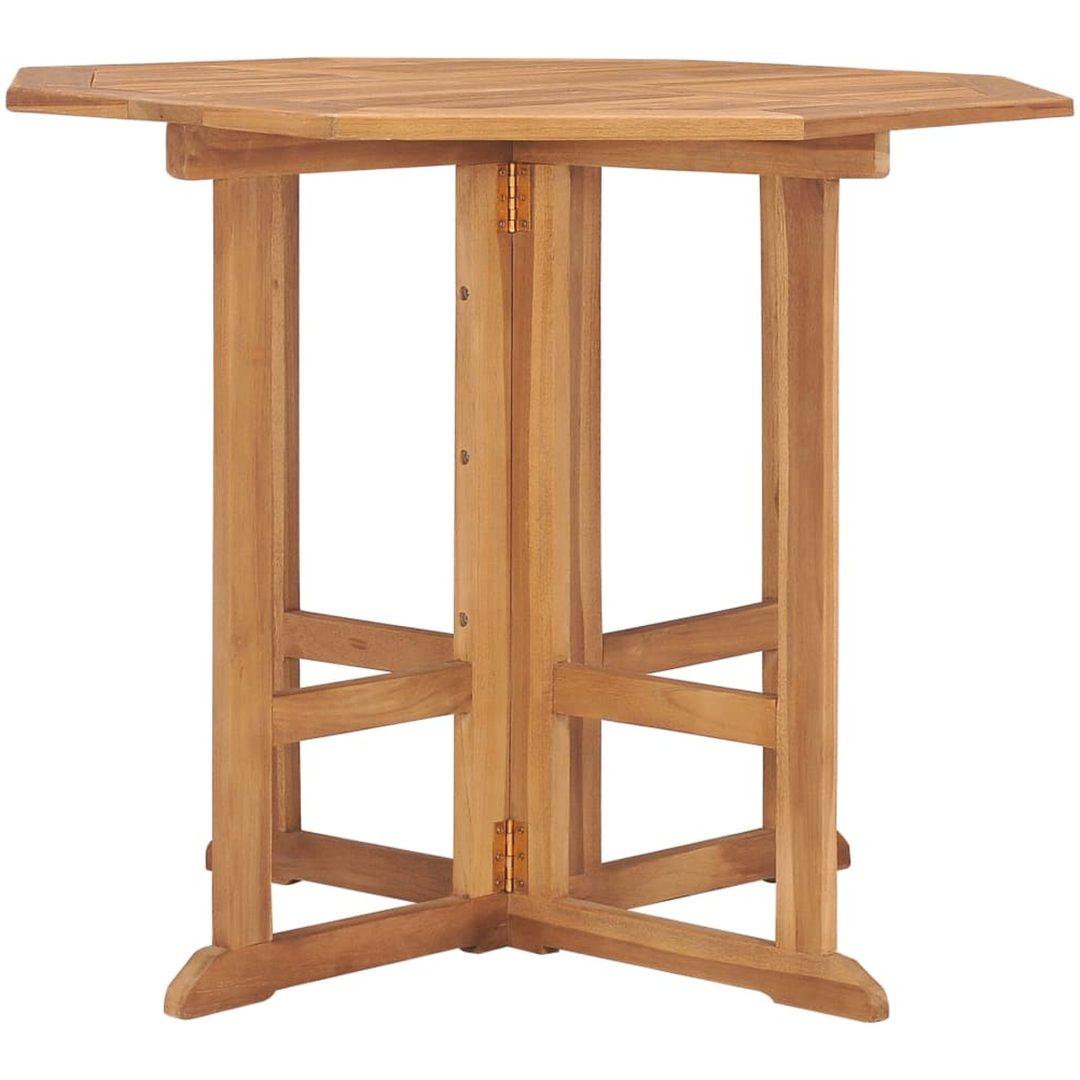 Hopfällbart trädgårdsbord 90x90x75 cm massiv teak vidaXL – bild 3