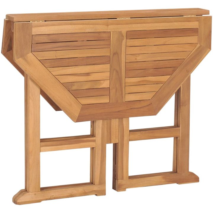 Hopfällbart trädgårdsbord 90x90x75 cm massiv teak vidaXL – bild 5