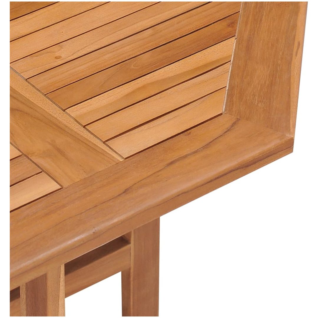 Hopfällbart trädgårdsbord 90x90x75 cm massiv teak vidaXL – bild 6