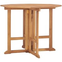 Hopfällbart trädgårdsbord 90x90x75 cm massiv teak vidaXL