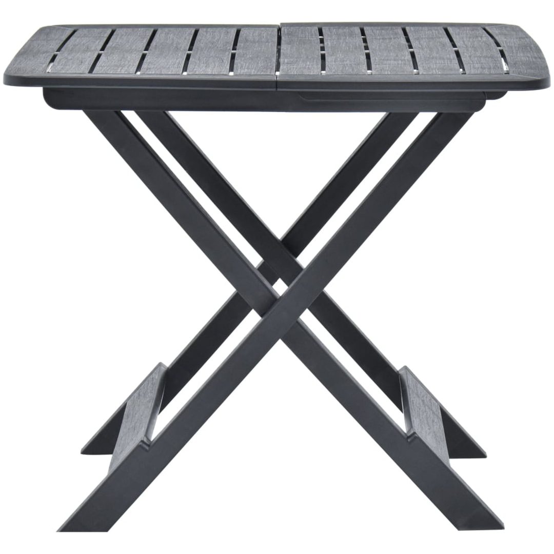 Hopfällbart trädgårdsbord antracit 79x72x70 cm plast vidaXL – bild 2