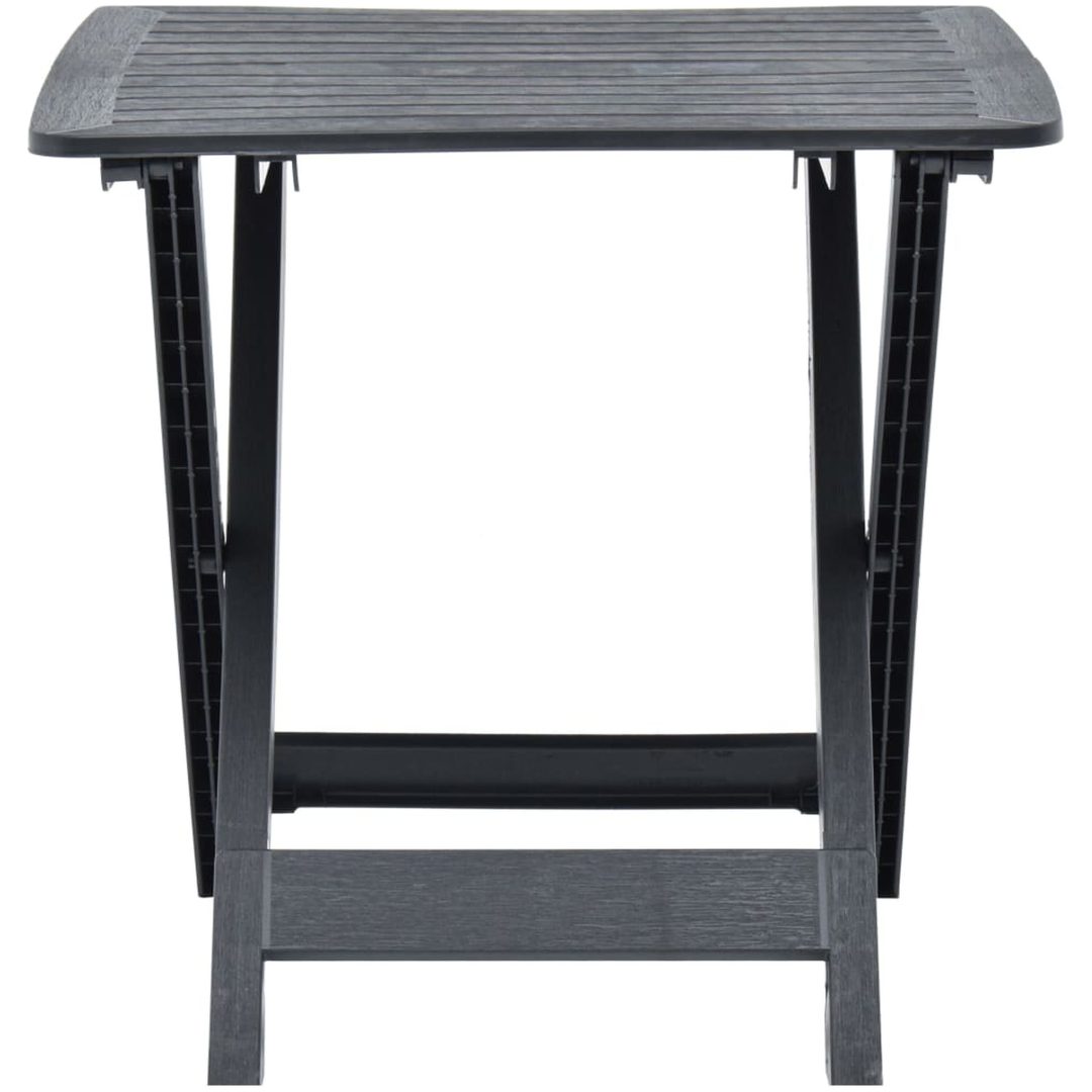 Hopfällbart trädgårdsbord antracit 79x72x70 cm plast vidaXL – bild 3