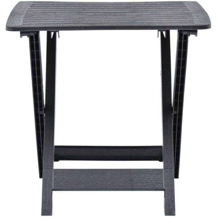 Hopfällbart trädgårdsbord antracit 79x72x70 cm plast vidaXL – bild 3