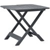 Hopfällbart trädgårdsbord antracit 79x72x70 cm plast vidaXL – miniatyr 1