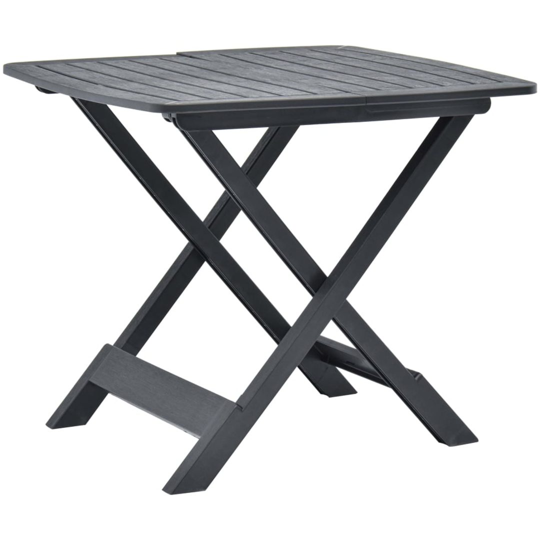 Hopfällbart trädgårdsbord antracit 79x72x70 cm plast vidaXL