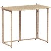 hopfällbart trädgårdsbord beige 90x51x75 cm konstrotting vidaXL – miniatyr 2