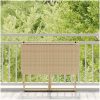 hopfällbart trädgårdsbord beige 90x51x75 cm konstrotting vidaXL – miniatyr 3