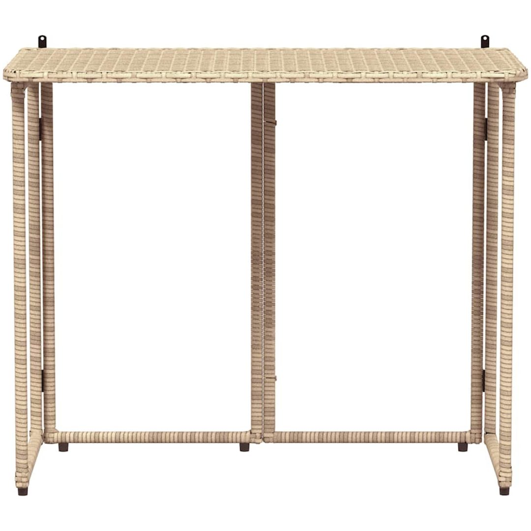 hopfällbart trädgårdsbord beige 90x51x75 cm konstrotting vidaXL – bild 4