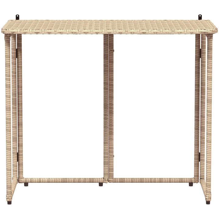 hopfällbart trädgårdsbord beige 90x51x75 cm konstrotting vidaXL – bild 4