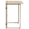 hopfällbart trädgårdsbord beige 90x51x75 cm konstrotting vidaXL – miniatyr 5