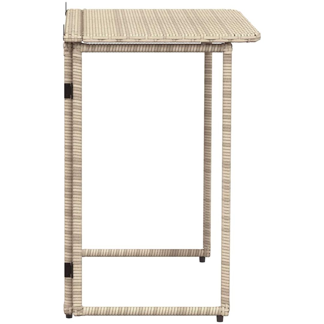 hopfällbart trädgårdsbord beige 90x51x75 cm konstrotting vidaXL – bild 5
