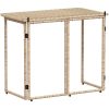 hopfällbart trädgårdsbord beige 90x51x75 cm konstrotting vidaXL – miniatyr 6