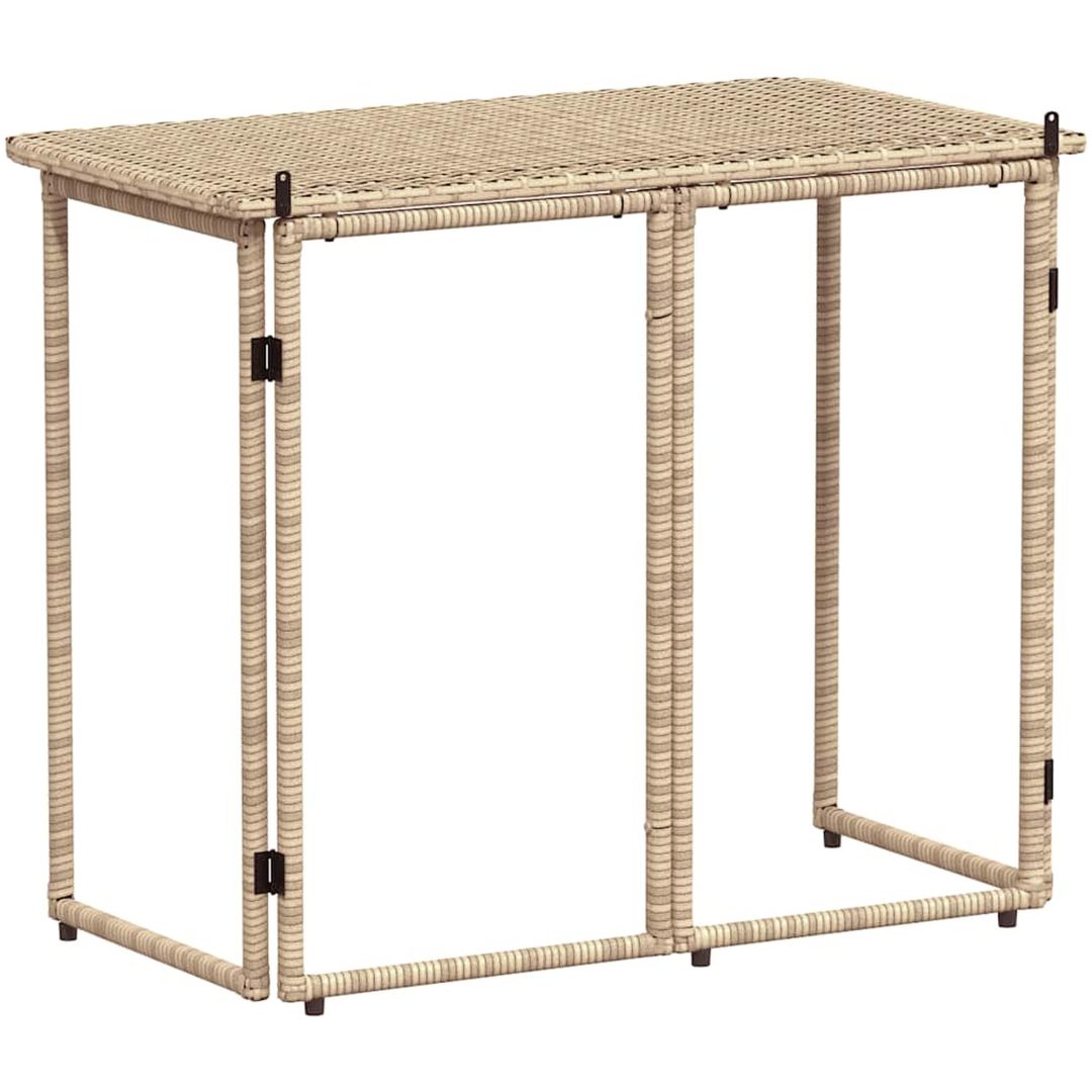 hopfällbart trädgårdsbord beige 90x51x75 cm konstrotting vidaXL – bild 6