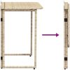 hopfällbart trädgårdsbord beige 90x51x75 cm konstrotting vidaXL – miniatyr 7