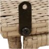 hopfällbart trädgårdsbord beige 90x51x75 cm konstrotting vidaXL – miniatyr 8