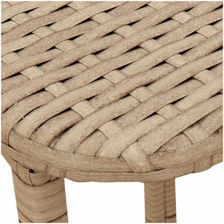 hopfällbart trädgårdsbord beige 90x51x75 cm konstrotting vidaXL – bild 9