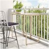 hopfällbart trädgårdsbord beige 90x51x75 cm konstrotting vidaXL – miniatyr 1